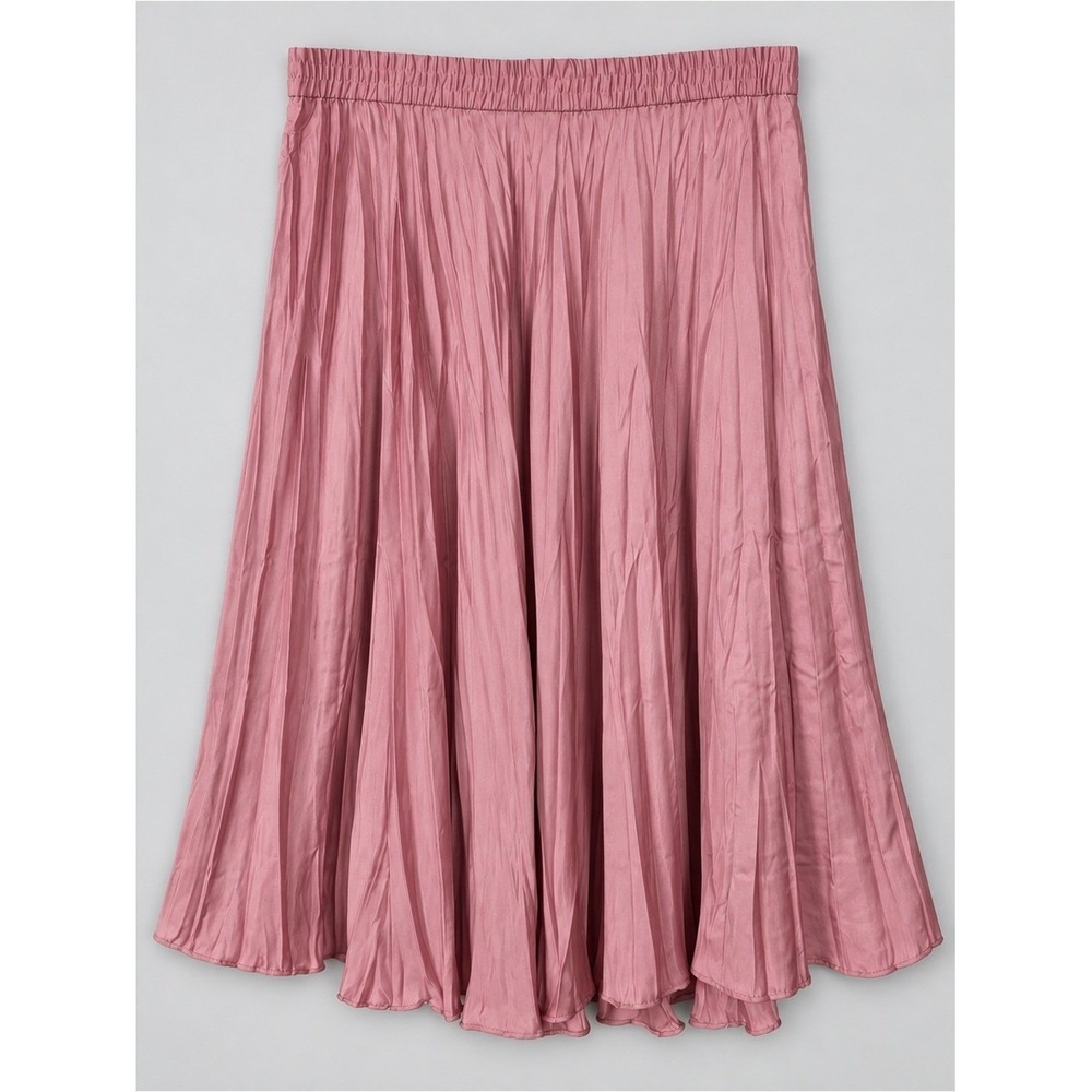 Women Pleated Pink Midi Skirt XXL Fairy Ballet Romantic Coquette Flowy Soft Girl